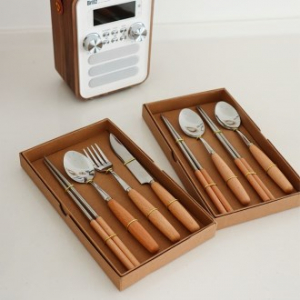 파피마미 우드 커트러리 수저포크 나이프