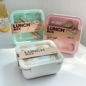 런치박스 정사각형 1100ml 도시락 1단 수저세트