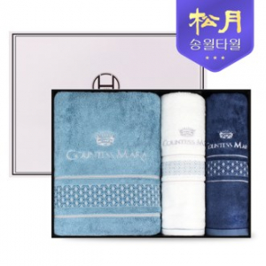 송월 더블 다이아 바스타올 + 세면타올 3P 선물세트