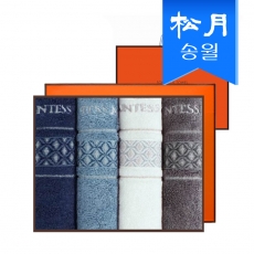 [송월타올]CM 더블다이아 세면타올 4매 선물세트(쇼핑백), 기념수건