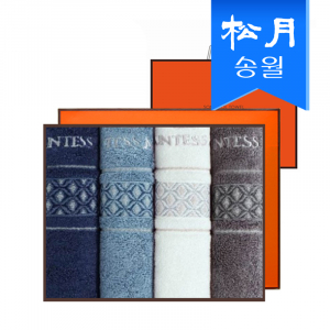 [송월타올]CM 더블다이아 세면타올 4매 선물세트(쇼핑백), 기념수건