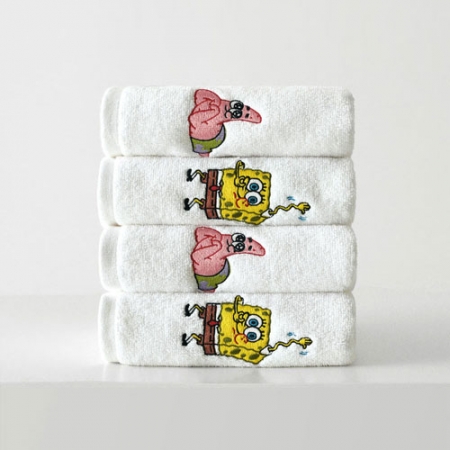 스폰지밥 캐릭터 화이트 세면타올 2P #4