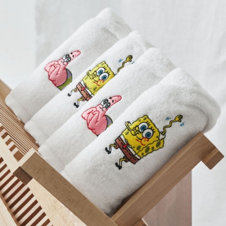 스폰지밥 캐릭터 화이트 세면타올 2P #5