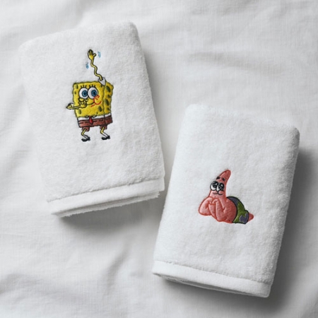 스폰지밥 캐릭터 화이트 세면타올 2P #3