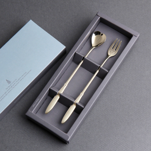 엔젤하트 골드 롱스푼롱포크 2P 레이저인쇄