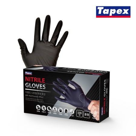 셰프장갑 검정(중)-100매 #2