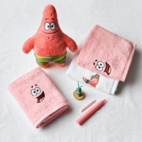 스폰지밥& 뚱이 캐릭터 컬러 수건세트 2매 - 150g