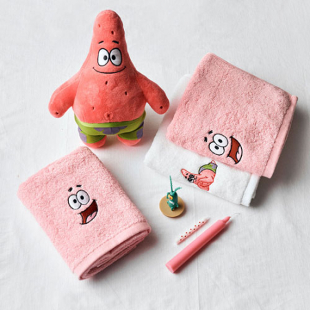 스폰지 밥& 뚱이 캐릭터 컬러 수건세트 2매 (150g) [국내생산] #4