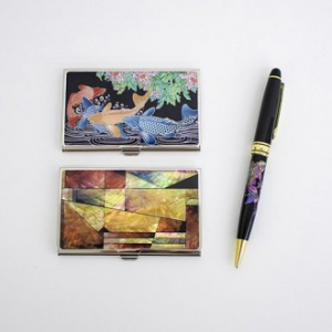 고급 자개 볼펜 2종 세트 잉어 명함케이스 + 금장 자개 볼펜