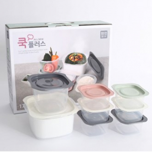 쿡 플러스 점보 4호 8종 밀폐용기 17P, 분리판