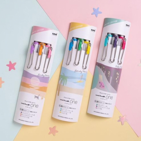 교구] 미쯔비시)유니볼 원 3색세트 반달케이스(0.5/0.38mm) #2