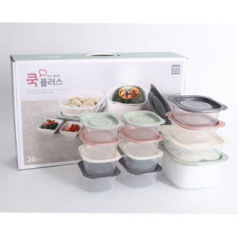 쿡 플러스 점보 5호 12종 밀폐용기 26P, 찜판 + 분리판