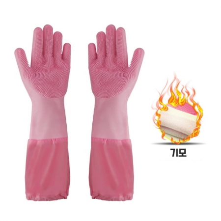 에코키친 다용도 실리콘 수세미+고무장갑(기모) CBH744 #2