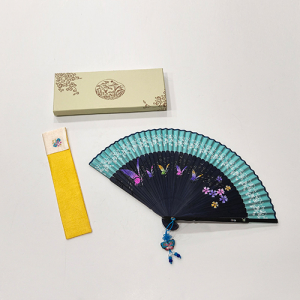 아름누리 나비모양 컬러실크부채