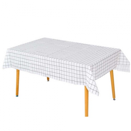 CD248 에코라이프 베이직 심플 격자 식탁보 pvc(137*137cm) #2