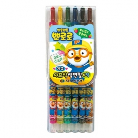 어린이 교구] 지구화학)뽀로로 샤프식 6색 색연필 #2