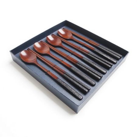 숨쉬는 나무 참숯 수저 4인 선물세트 #2