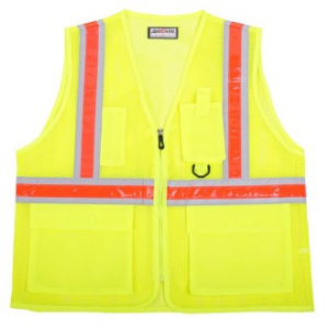 왕망사 PVC 이중 반사띠 조끼