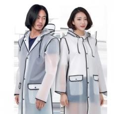 CC673 에코라이프 EVA 투명 성인 하이킹 판초 레인 코트 우의