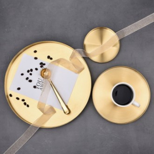 CD470 EL 고급 골드 원형 쟁반 원형 트레이 (중형)