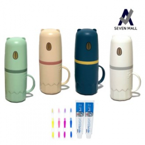 세븐몰 곰돌이 칫솔통 2080 커플 세트 휴대용 양치컵 칫솔 케이스