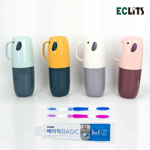 휴대용 코끼리 칫솔통 칫솔 치약 2080 커플 세트