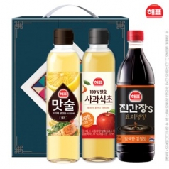 해표 맛술 500ml + 사과 식초 500ml + 진간장 500ml (3종)