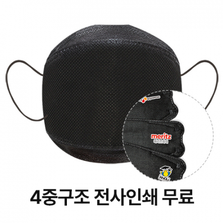 슈어숨 슈어 숨 3단형 4중구조 블랙 마스크 (컬러 전사 인쇄) #2