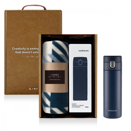 레스쁘리 고급 텀블러 세트 B (무릎담요 + 텀블러 (락앤락 위너원터치) ) #2