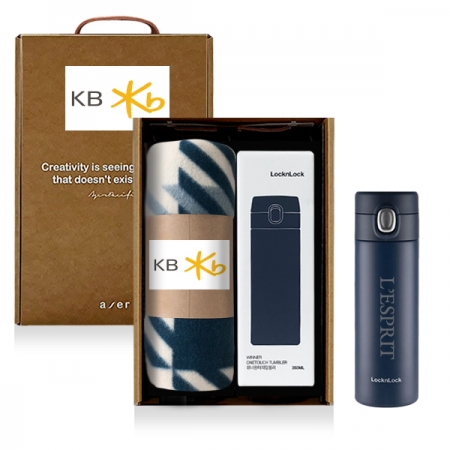 레스쁘리 고급 텀블러 세트 B (무릎담요 + 텀블러 (락앤락 위너원터치) ) #3