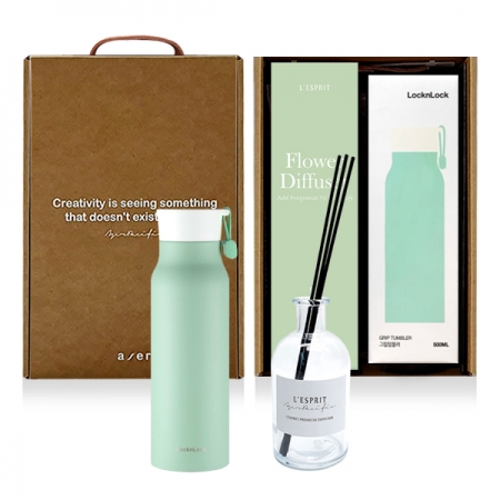 레스쁘리 고급 우유병 디퓨저 세트 CC (BASIC 디퓨저 (150ml) + 텀블러 (락앤락 그립)) #2