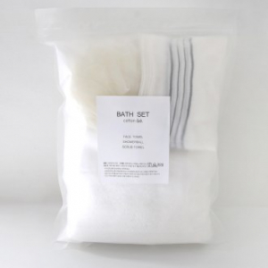샤워용품 선물세트(세면타올 1매 + 샤워볼 1개 + 때밀이 3매)
