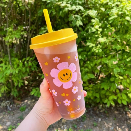스마일 리유저블 블라썸 텀블러_반투명 물병 물통 #5