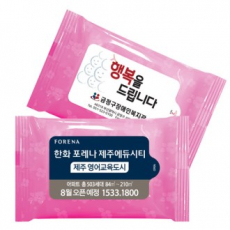 투톤플라워 핑크 물티슈 (10매)