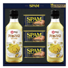 제일제당 스팸 고급유 7호, 스팸 클래식 200gx 3 + 백설 카놀라유 500mlx 2