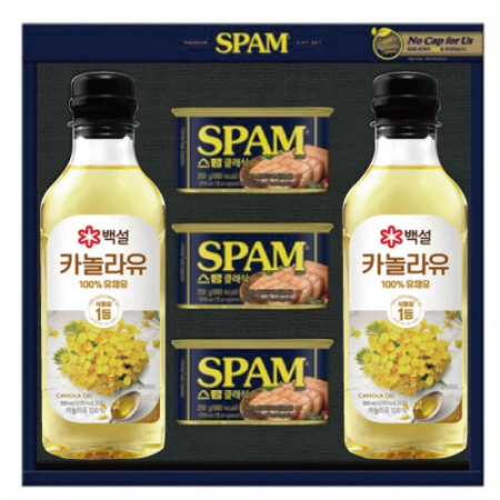 제일제당 스팸 고급유 7호, 스팸 클래식 200gx 3 + 백설 카놀라유 500mlx 2