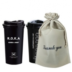 대한민국 군인 로카 ROKA 리유저블 텀블러 17oz 블랙 파우치 선물세트
