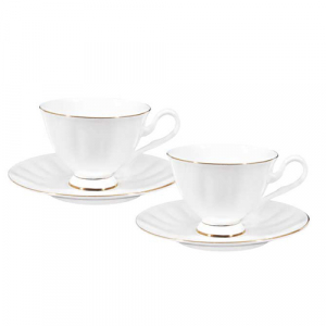 영국R 본차이나 모던골드 커피 세트 4p 2조