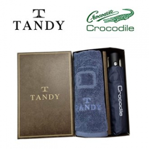 탠디 라운드스퀘어 매직 타올 + 크로커다일 솔리드 3단 전자동 우산 10번 베이직