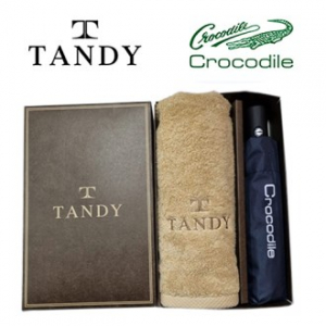 탠디 솔리드 자수 매직 타올 + 크로커다일 솔리드 3단 우산세트 8번 베이직