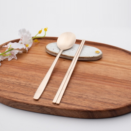 수타미 방짜유기 넓은 어린이 수저세트 3P #3