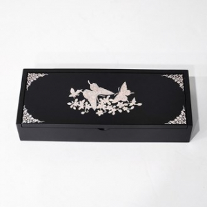 상감 꽃나비 필함 금장 자개띠 볼펜세트