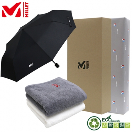 밀레 3단 수동 우산 + 180g 면사 타올세트 #2