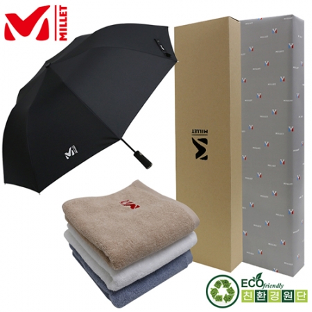 밀레 2단 자동우산 + 160g 면사 타올세트 #2