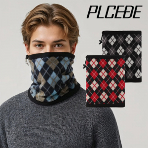 플씨드 심플 2겹 체크 넥워머