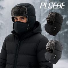 플씨드 무지 방한 마스크 모자