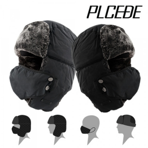 플씨드 무지 방한 마스크 모자