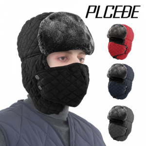 플씨드 누빔 방한 마스크 모자