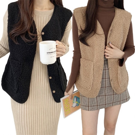 뽀글이 양털 조끼 (3가지컬러) #2