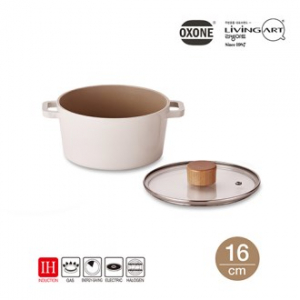 리빙아트 국내산 옥슨 세라믹 인덕션 겸용 냄비 16cm 양수
